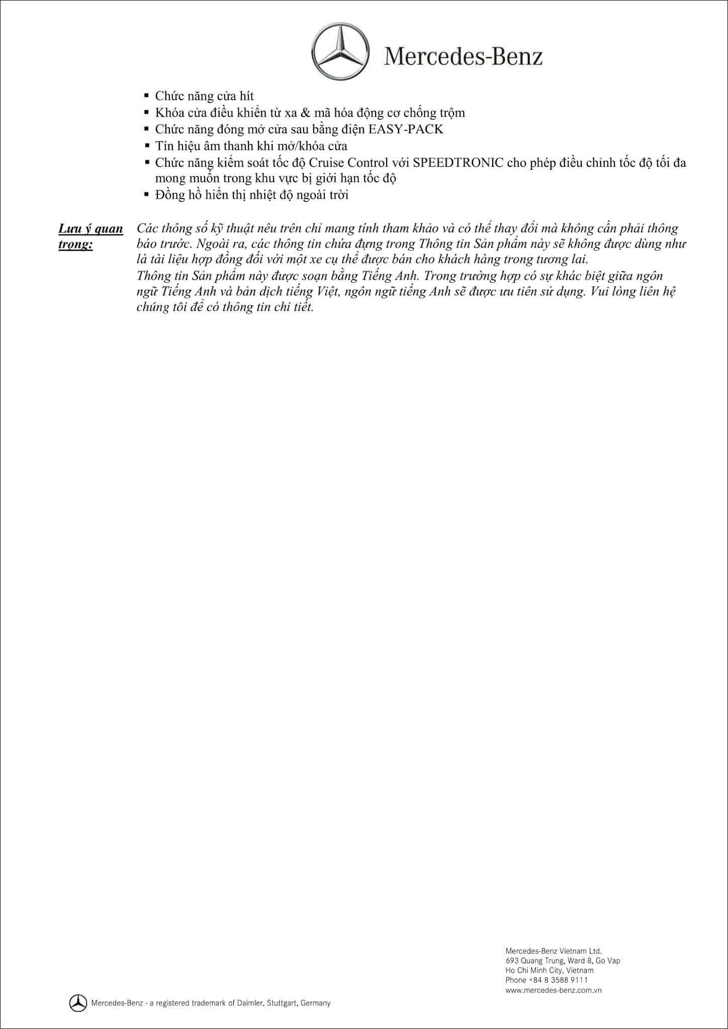 Bảng thông số kỹ thuật Mercedes AMG GLS 63 4MATIC 2019 tại MercedesVN