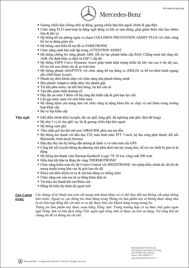 Bảng thông số kỹ thuật Mercedes AMG SLC 43 2019 tại MercedesVN