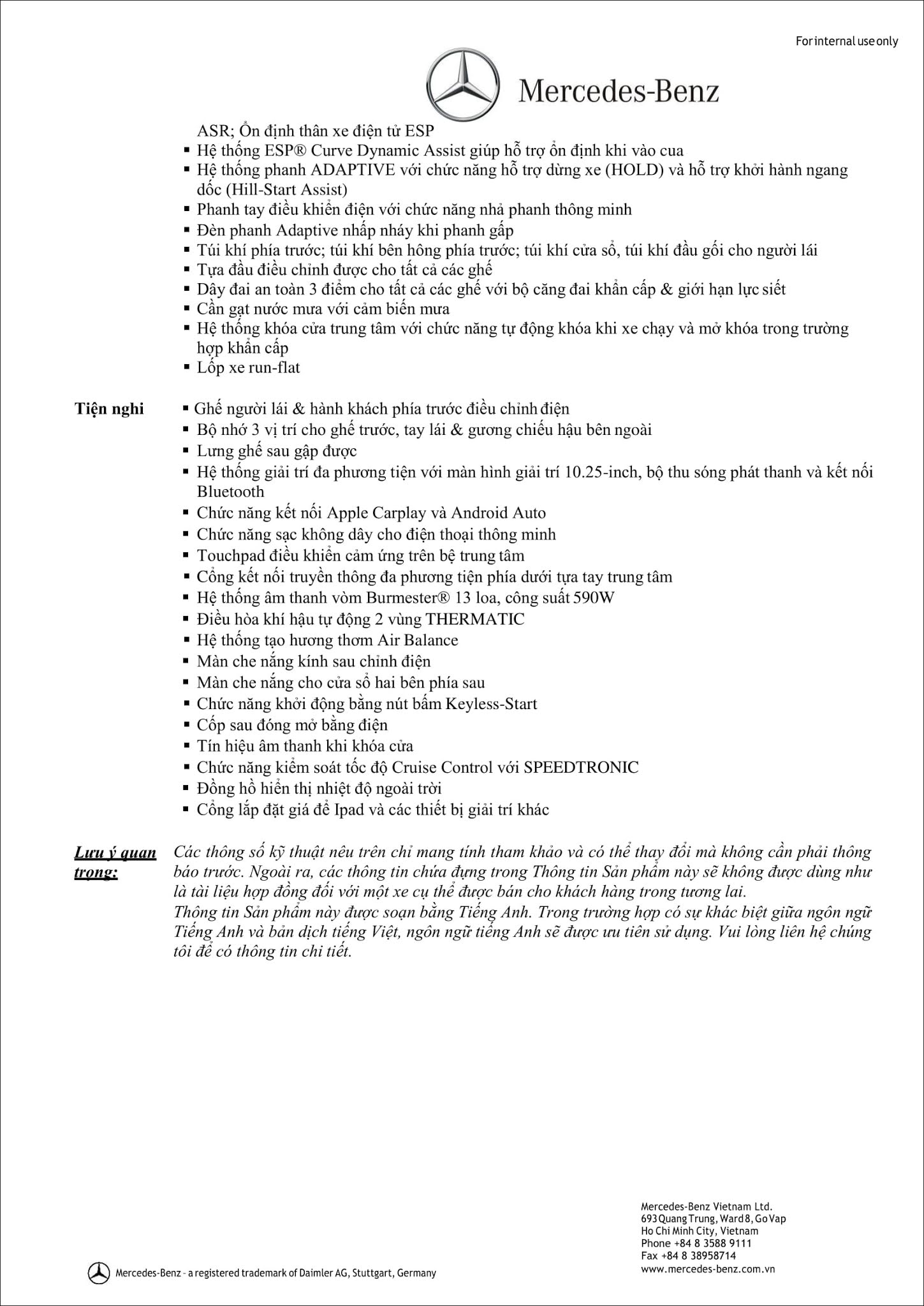 Bảng thông số kỹ thuật Mercedes C200 Exclusive 2019