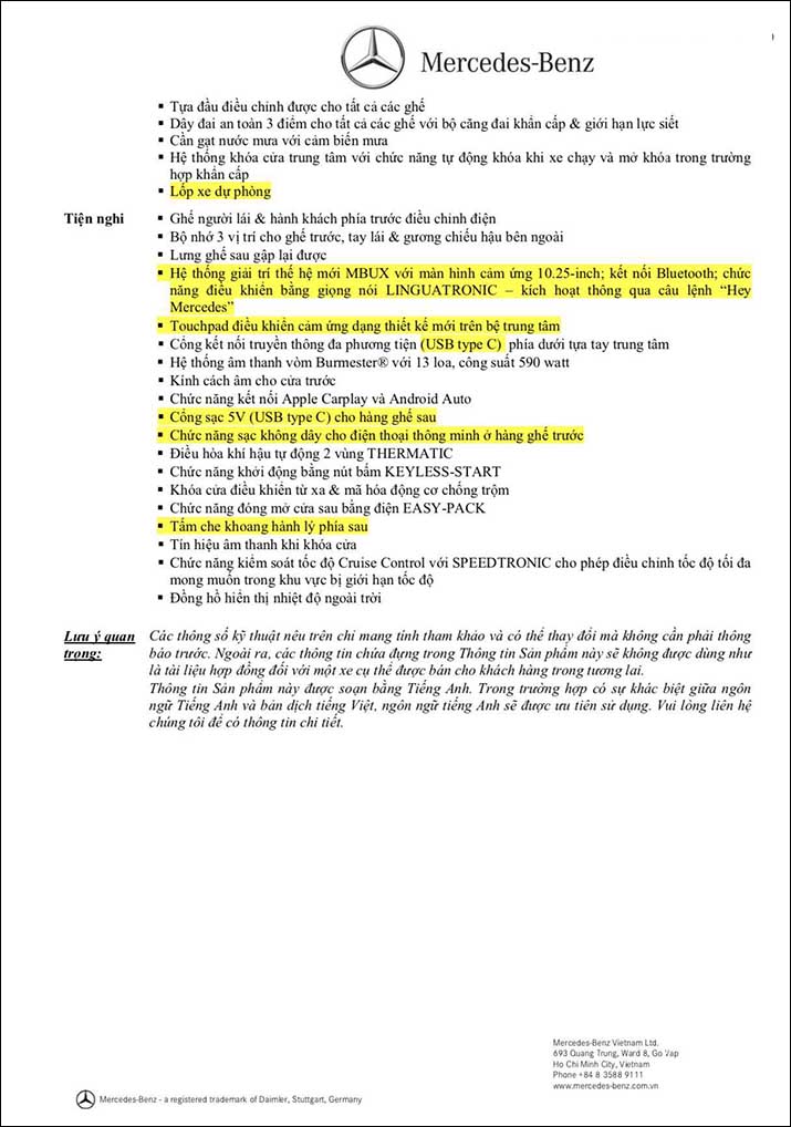 Bảng thông số kỹ thuật Mercedes GLC 200 4MATIC 2020 phiên bản nâng cấp tại MercedesVNBảng thông số kỹ thuật Mercedes GLC 200 4MATIC 2020 phiên bản nâng cấp tại MercedesVN