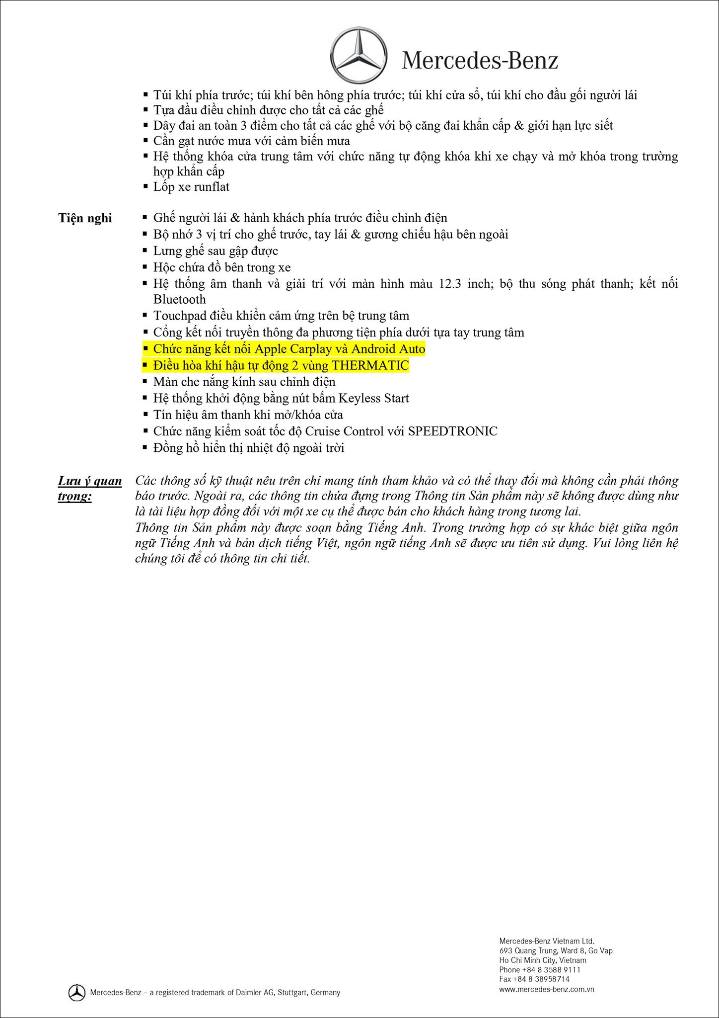 Bảng thông số kỹ thuật Mercedes E180 2020 mới ra mắt 189