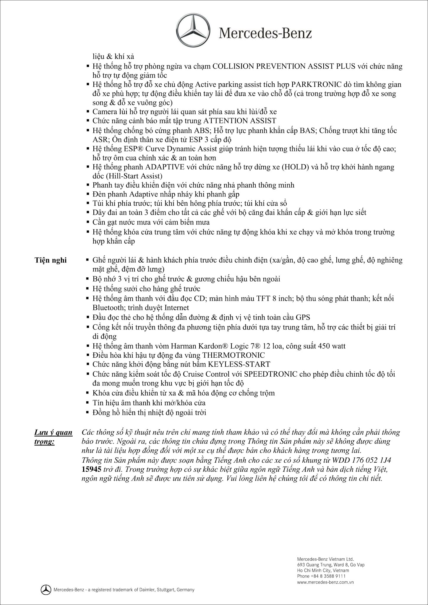 Bảng thông số kỹ thuật Mercedes AMG A45 4MATIC 2019