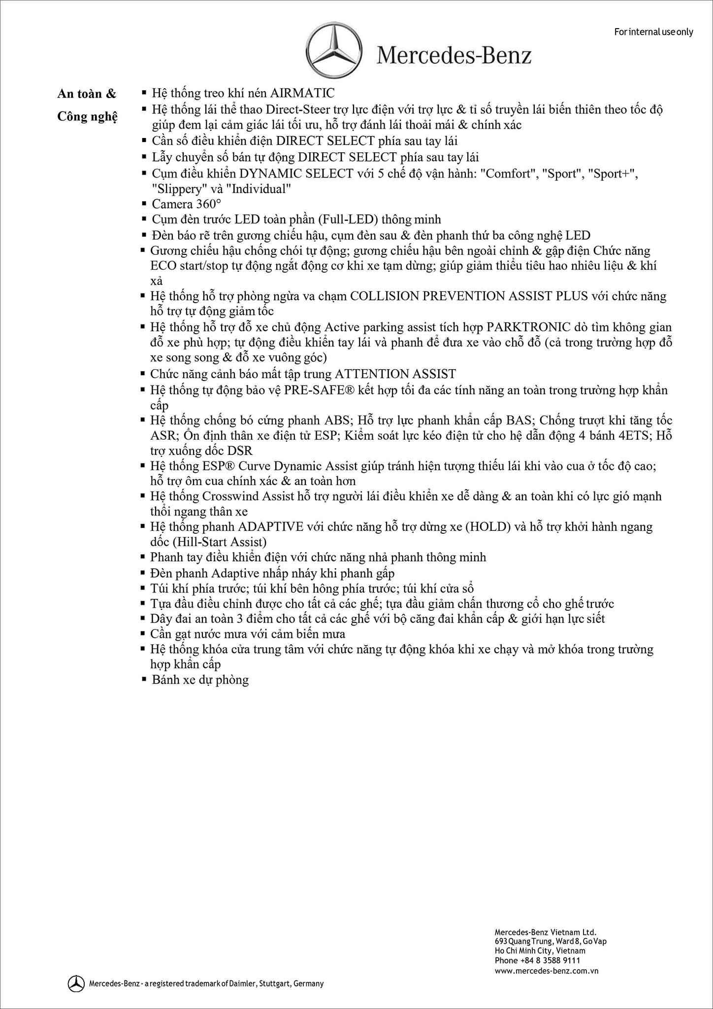 Bảng thông số kỹ thuật Mercedes AMG GLE 43 4MATIC Coupe 2019 tại MercedesVN