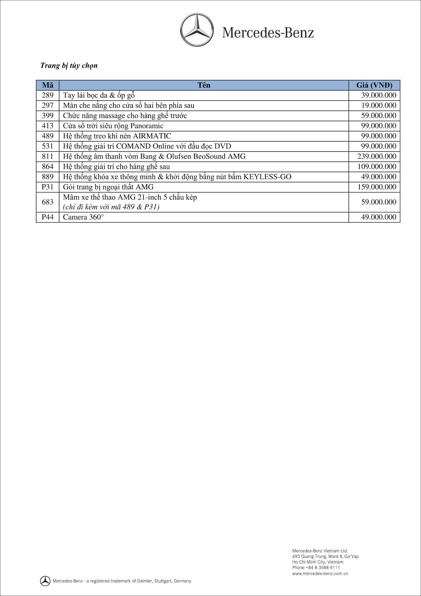 Bảng thông số kỹ thuật Mercedes GLE 400 4MATIC Exclusive 2019 tại MercedesVN