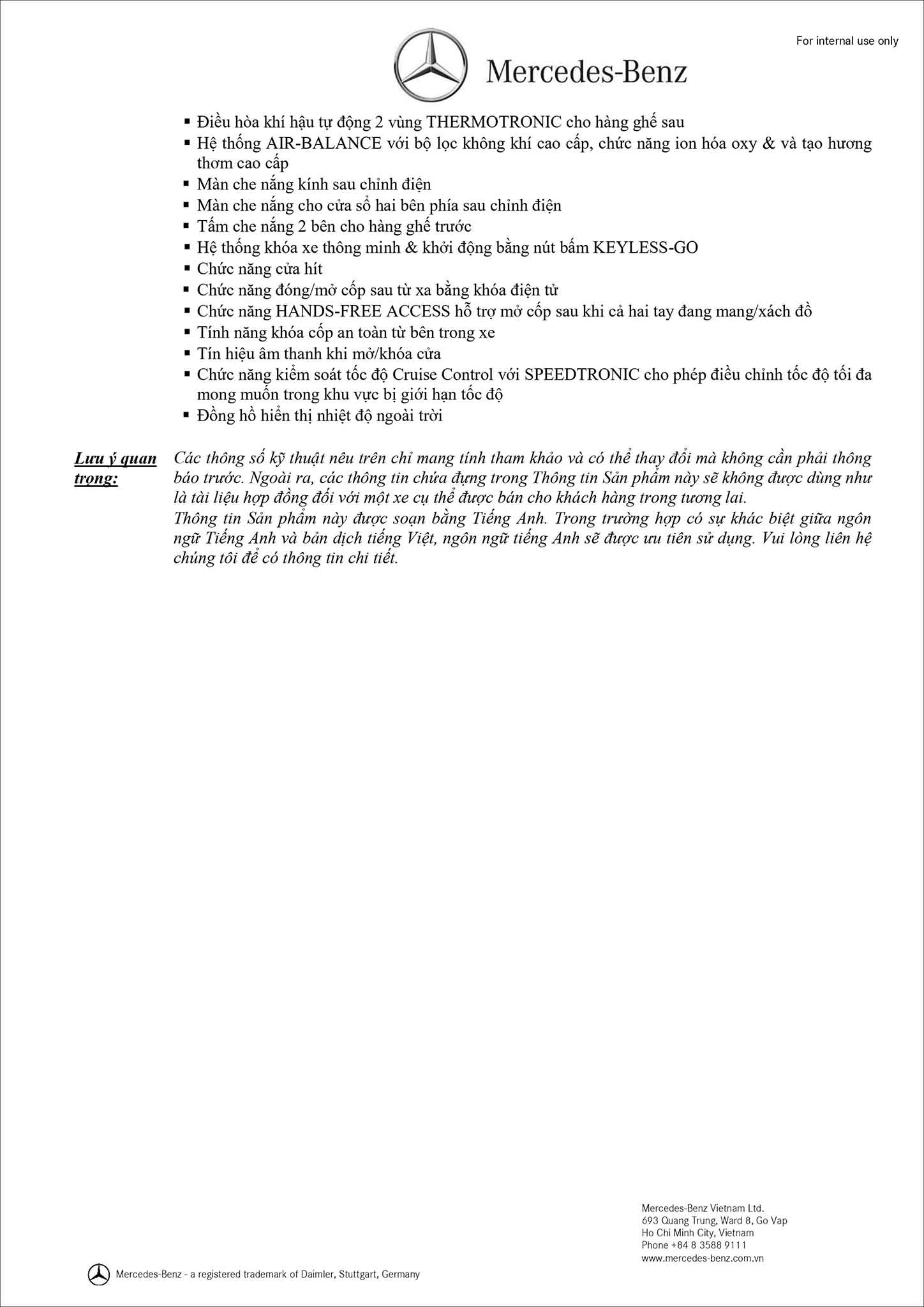 Bảng thông số kỹ thuật Mercedes Maybach S450 4MATIC 2019 nâng cấp Lưới tản nhiệt tại MercedesVN