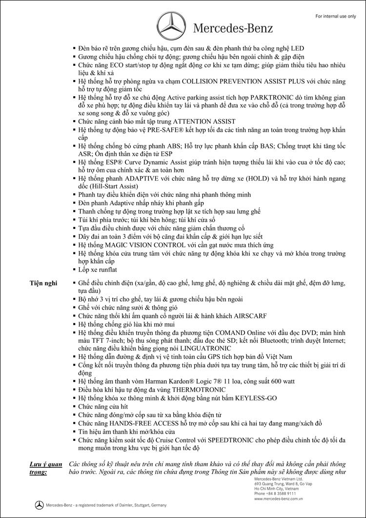 Bảng thông số kỹ thuật Mercedes SL 400 2019 tại MercedesVN